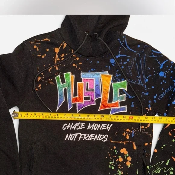 Vibrant Graphic Black Hoodie - Picture 3 of 4